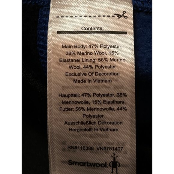 Smartwool Women's Merino Sport Fleece Colorblock Legging Blue Black 26" x 27" - Picture 6 of 9